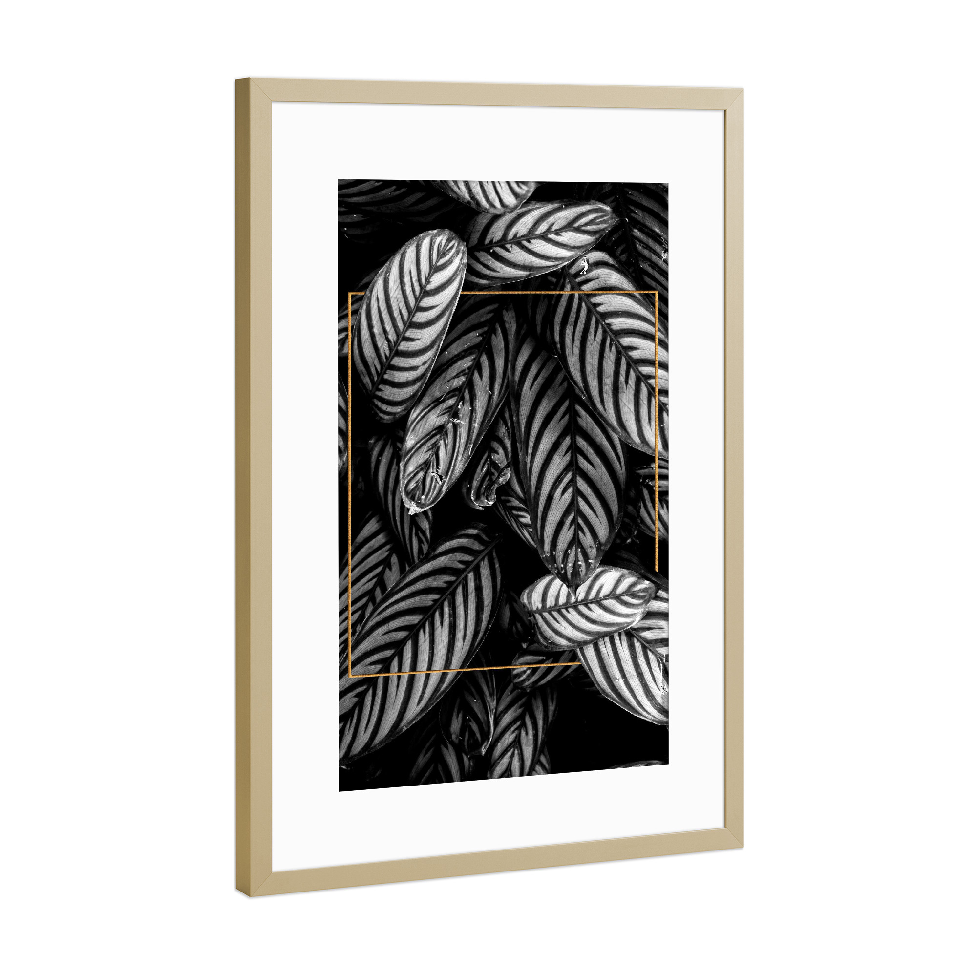 Poster mit Rahmen Gold "Golden Frame Foliage" artboxONE - Natur,Abstrakt