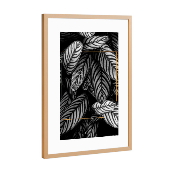 Poster mit Rahmen Kupfer "Golden Frame Foliage" artboxONE - Natur,Abstrakt