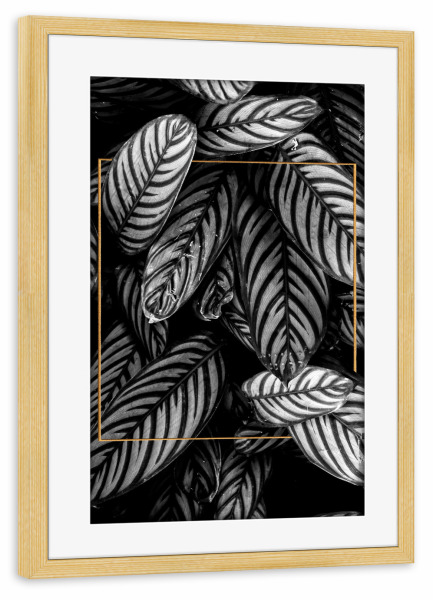 Poster mit Rahmen kiefer "Golden Frame Foliage" artboxONE - Natur,Abstrakt