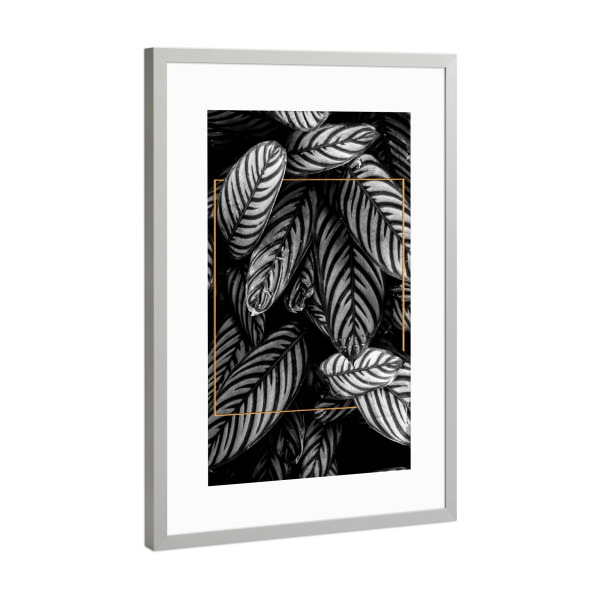 Poster mit Rahmen Silber "Golden Frame Foliage" artboxONE - Natur,Abstrakt