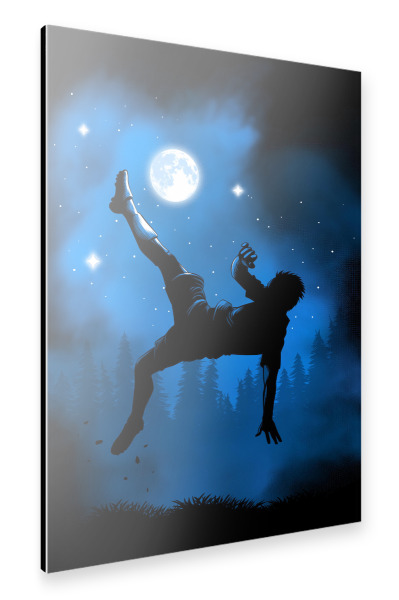 Alu-Dibond "Kicking the moon" 30x20 cm artboxONE