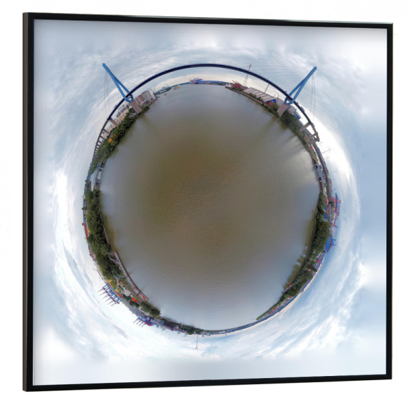 Poster mit schwarzem Rahmen 30x30 cm "Köhlbrandbrücke Hamburg" artboxONE - Städte,Städte / Hamburg,Reise,Reise / Länder