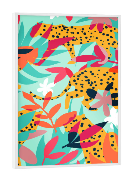 Poster mit weißem Rahmen "Chasing The Cheetah" artboxONE - Natur,Tiere