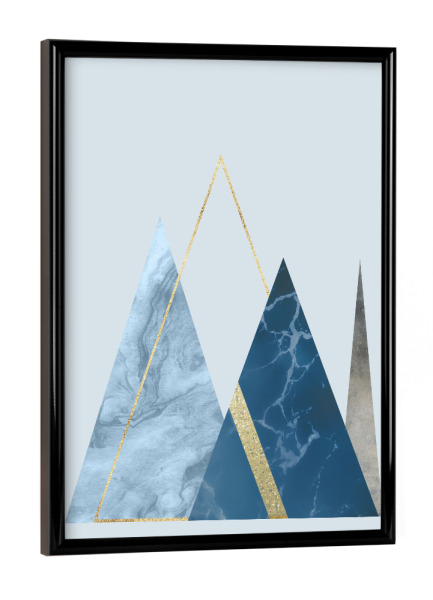 Poster mit schwarzem Rahmen "Abstract Icebergs" artboxONE - Abstrakt,Geometrie,Marmor