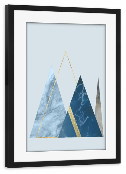 Poster mit Rahmen schwarz "Abstract Icebergs" artboxONE - Abstrakt,Geometrie,Marmor