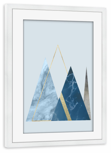 Poster mit Rahmen weiß "Abstract Icebergs" artboxONE - Abstrakt,Geometrie,Marmor