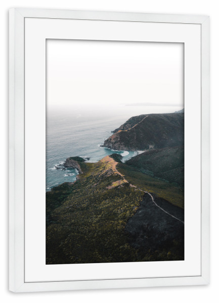 Poster mit Rahmen weiß "Weg zum Strand in Neuseeland" artboxONE - Natur,Reise