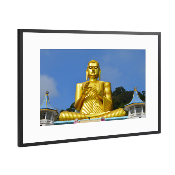 Poster mit Rahmen Schwarz (Metallic) "Buddha, Dambulla" artboxONE - Natur,Menschen,Reise / Asien