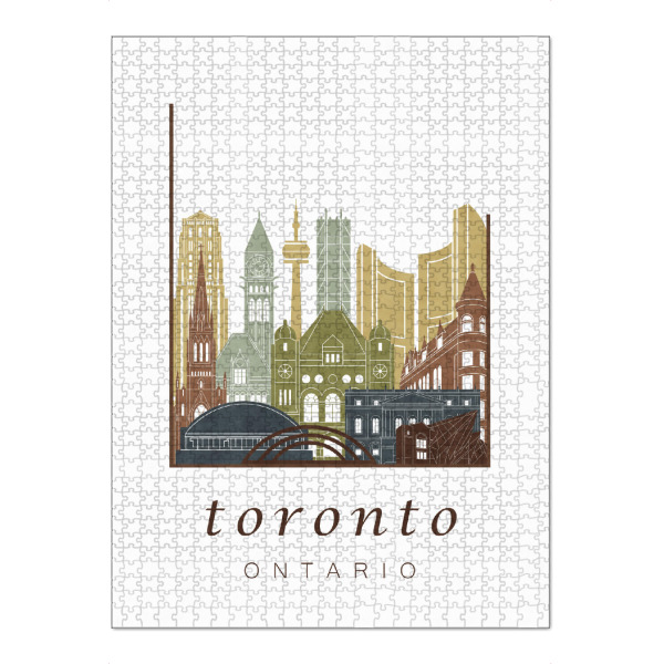 Puzzle Ravensburger "Toronto skyline light brown" artboxONE - Städte,Reise,Architektur,Kartografie
