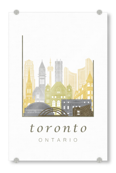 Acrylglasbild "Toronto skyline desert" artboxONE - Städte,Reise,Architektur,Kartografie