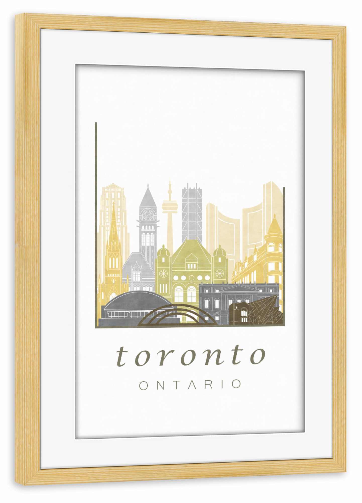 Poster mit Rahmen kiefer "Toronto skyline desert" artboxONE - Städte,Reise,Architektur,Kartografie