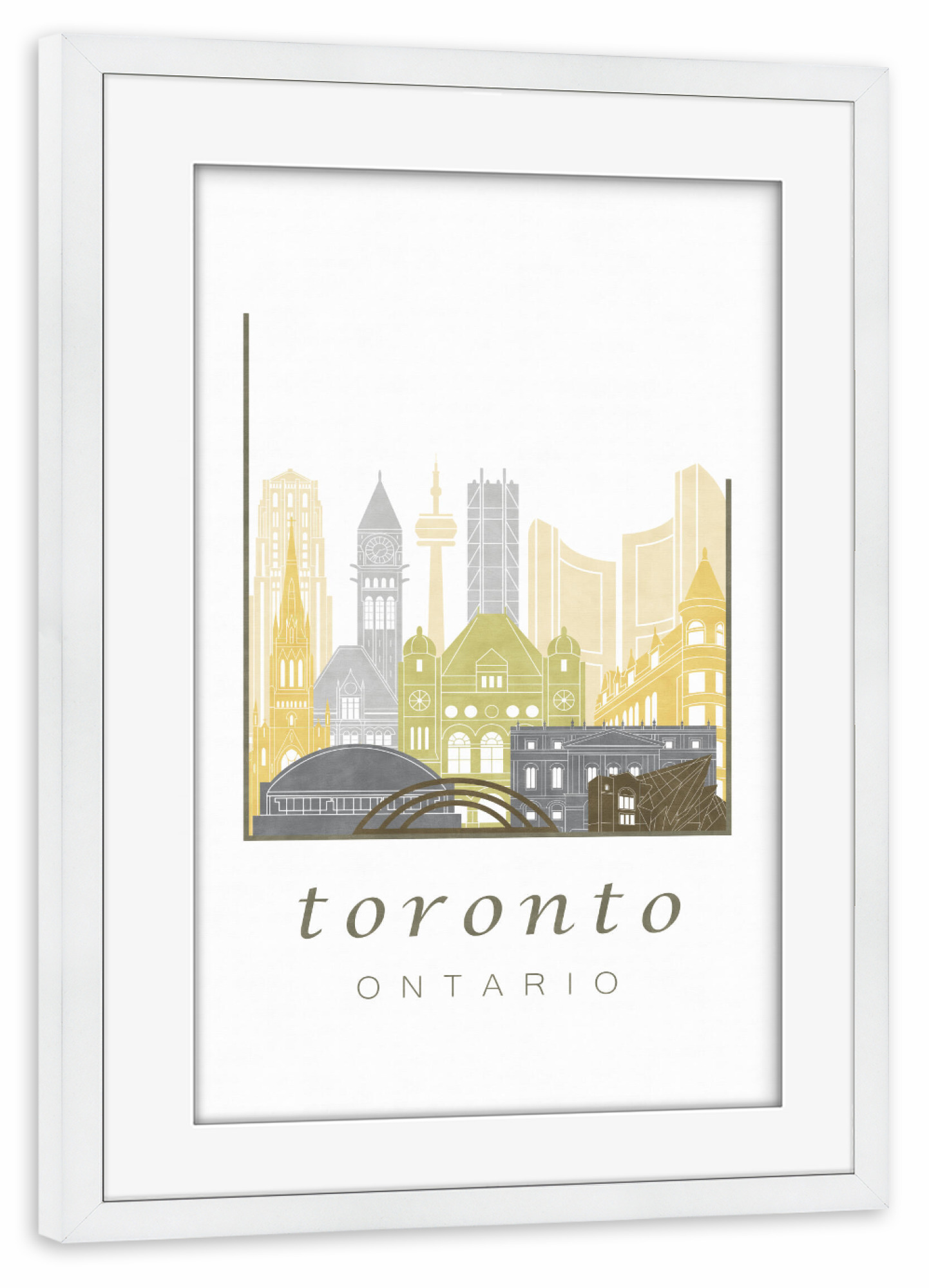 Poster mit Rahmen weiß "Toronto skyline desert" artboxONE - Städte,Reise,Architektur,Kartografie