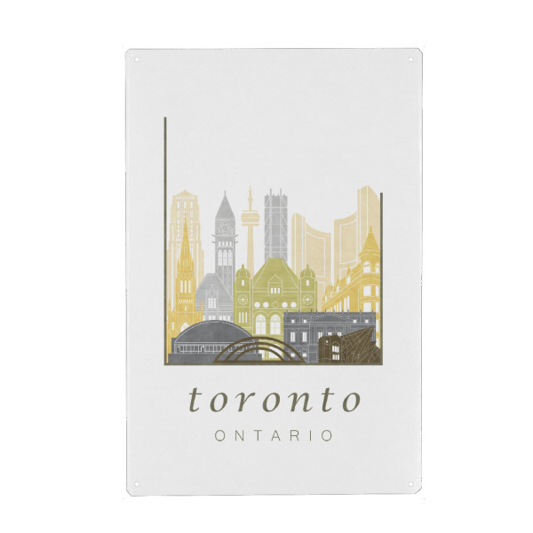 Metall Poster "Toronto skyline desert" artboxONE - Städte,Reise,Architektur,Kartografie
