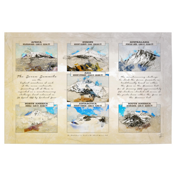 Poster "Seven Summits" artboxONE - Typografie,Natur