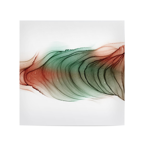 Poster 20x20 cm "Green N Rot C waves" artboxONE - Abstrakt