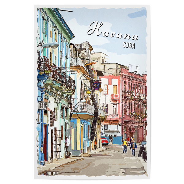 Poster 30x20 cm "Havanna Vintage Straße" artboxONE - Städte,Architektur
