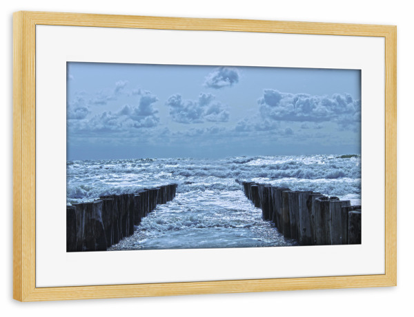 Poster mit Rahmen kiefer "Wellenrauschen" artboxONE - Natur,Reise,Reise / Strand und Meer,Reise / Länder