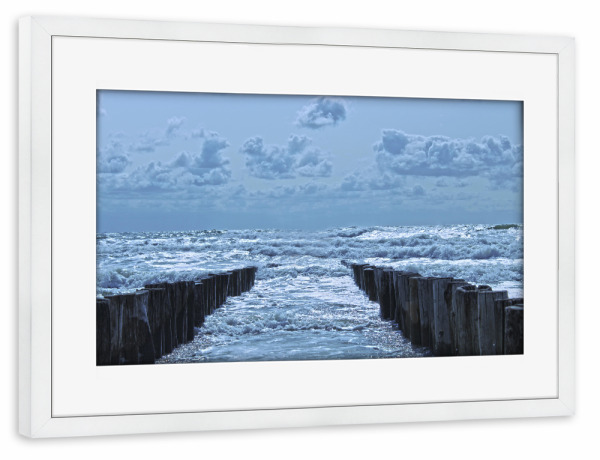 Poster mit Rahmen weiß "Wellenrauschen" artboxONE - Natur,Reise,Reise / Strand und Meer,Reise / Länder