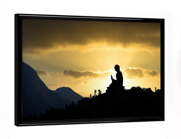 Poster mit schwarzem Rahmen "Tian Tan Buddha" artboxONE - Natur,Menschen,Reise / Asien