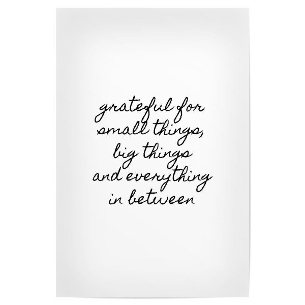 Poster 30x20 cm "Grateful" artboxONE - Typografie,Menschen,Schwarzweiß,Liebe