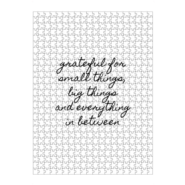 artboxONE Puzzle "Grateful" artboxONE - Typografie,Menschen,Schwarzweiß,Liebe