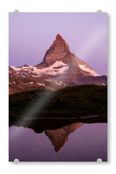 Acrylglasbild "Matterhorn reflecting in small" artboxONE - Natur,Reise