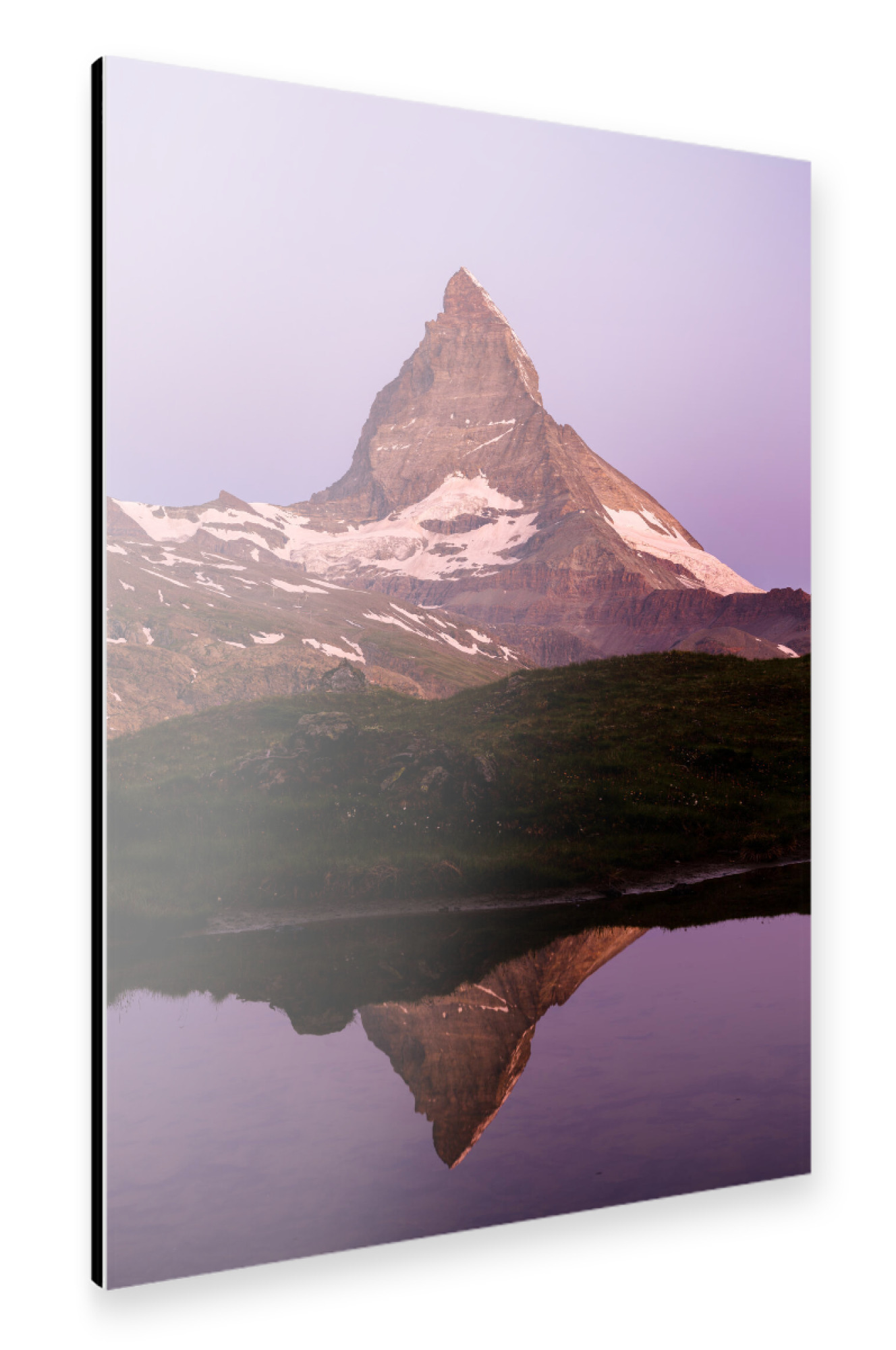 Alu-Dibond "Matterhorn reflecting in small" 30x20 cm artboxONE