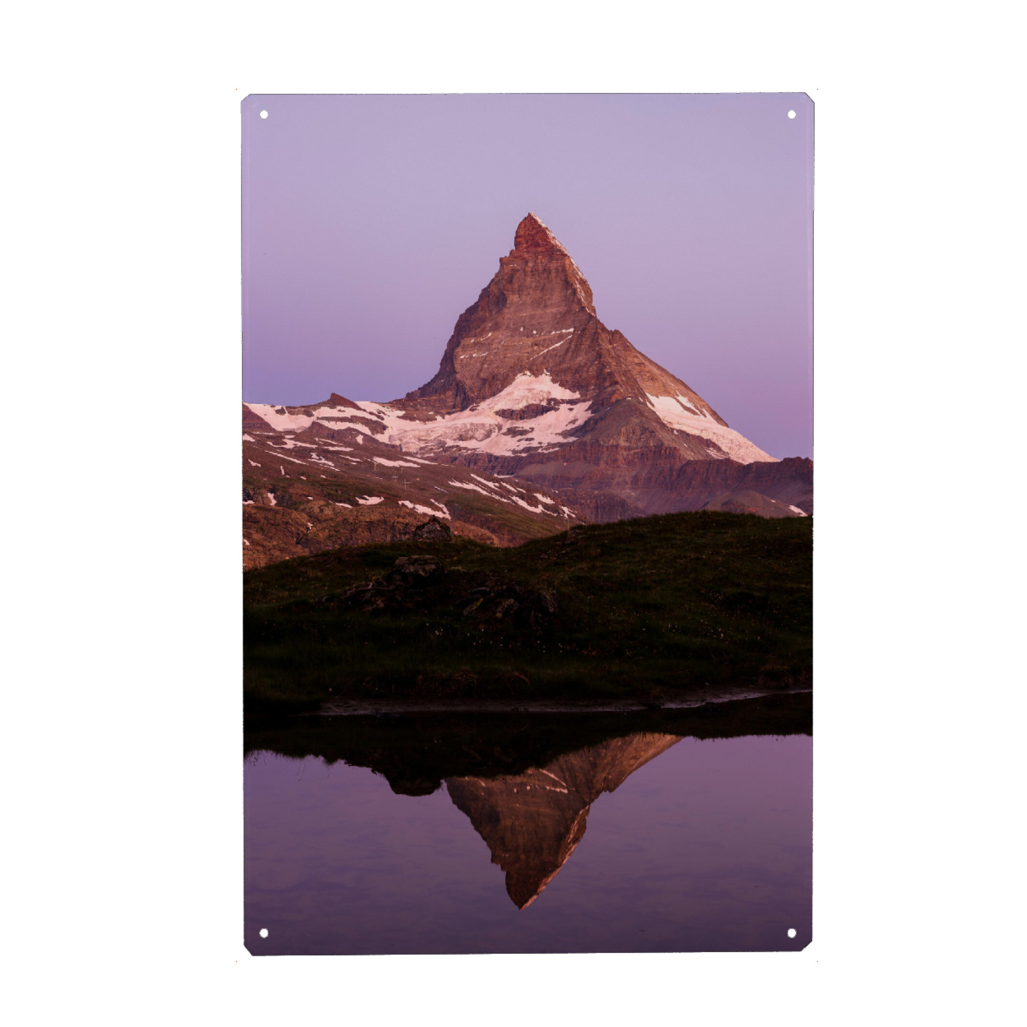Metall Poster "Matterhorn reflecting in small" artboxONE - Natur,Reise