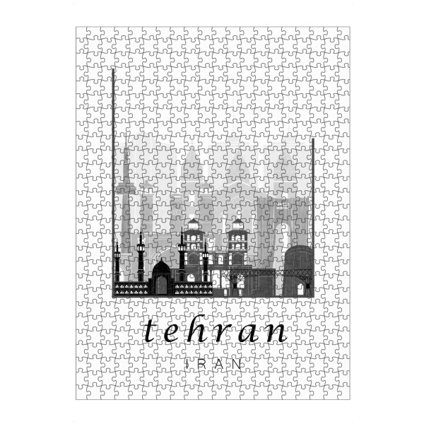 Puzzle Ravensburger "Tehran skyline black & white" artboxONE - Städte,Reise,Architektur,Kartografie