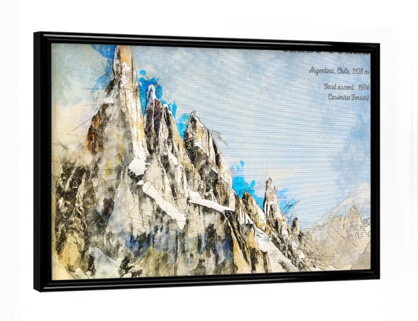 Poster mit schwarzem Rahmen "Cerro Torre" artboxONE - Natur,Reise / Länder