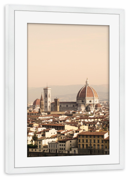 Poster mit Rahmen weiß "Wunderschönes Florenz am Tag" artboxONE - Städte,Architektur,Reise / Länder