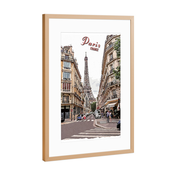 Poster mit Rahmen Kupfer "Paris Vintage" artboxONE - Städte,Architektur,Städte / Paris