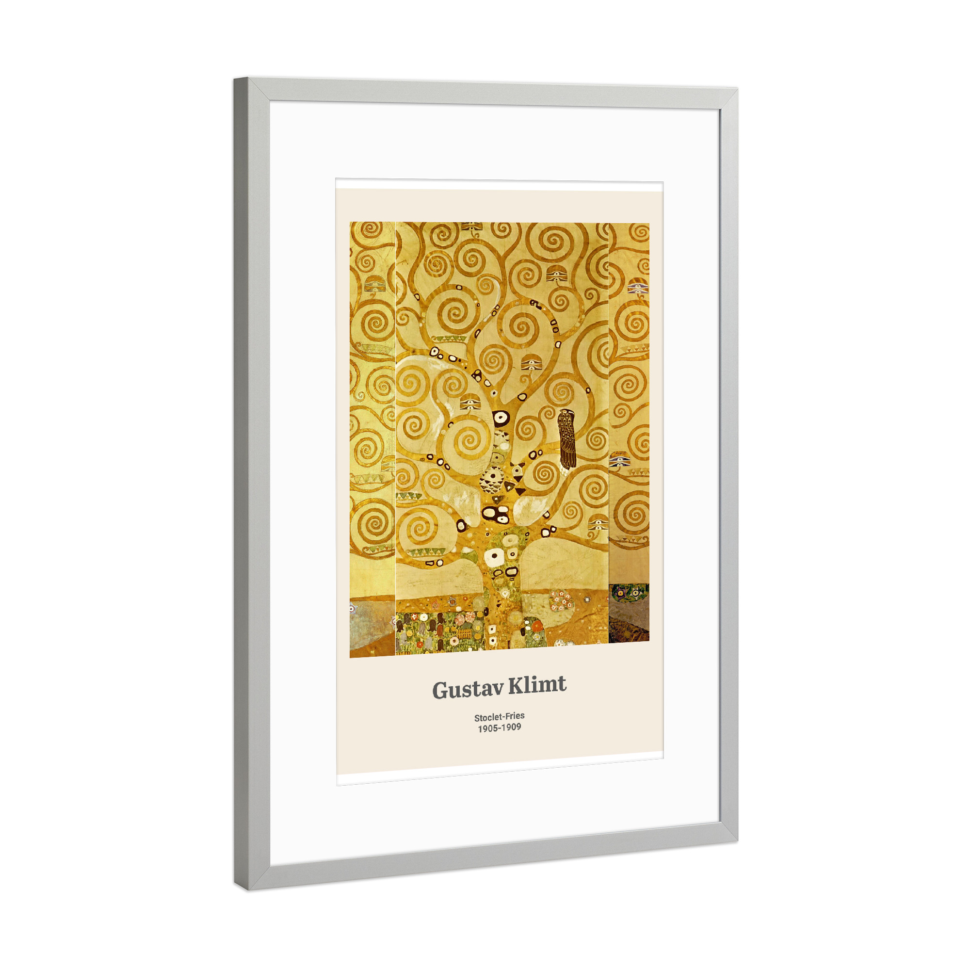 Poster mit Rahmen Silber "Stoclet Fries - G. Klimt" artboxONE - Natur,Floral,Abstrakt