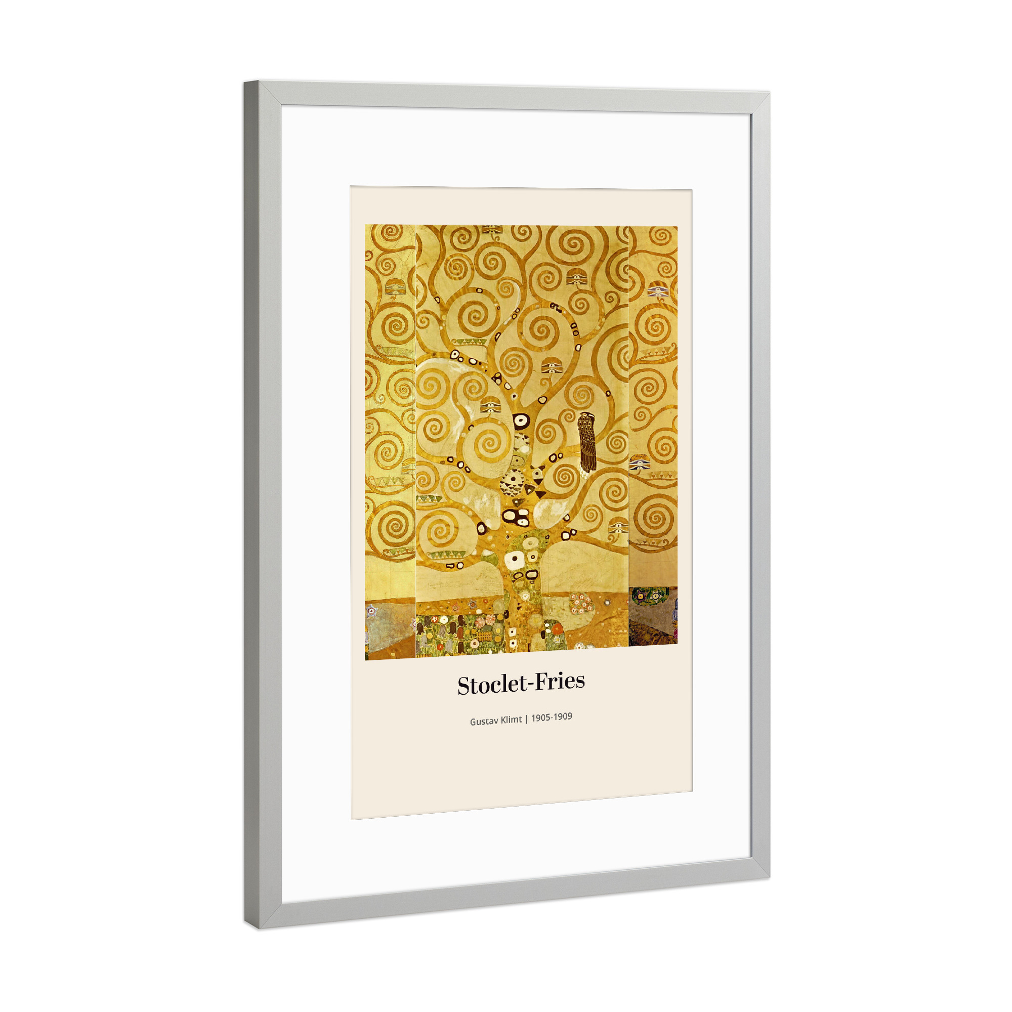 Poster mit Rahmen Silber "Stoclet Fries - Gustav Klimt" artboxONE - Natur,Abstrakt