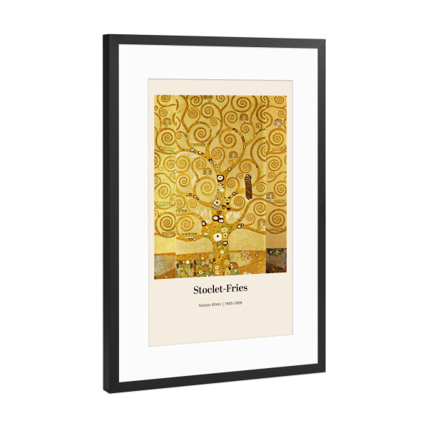 Poster mit Rahmen Schwarz (Metallic) "Stoclet Fries - Gustav Klimt" artboxONE - Natur,Abstrakt