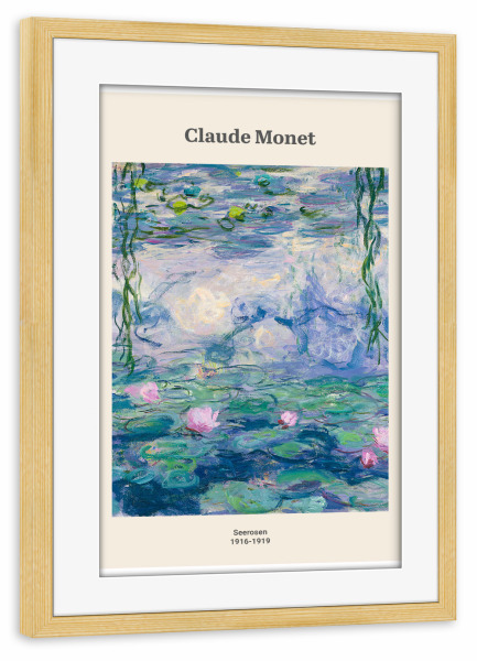 Poster mit Rahmen kiefer "C. Monet - Seerosen" artboxONE - Natur,Floral