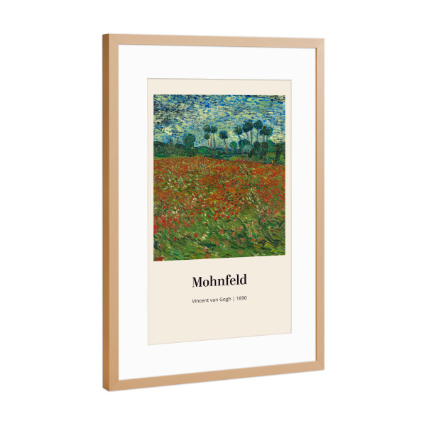 Poster mit Rahmen Kupfer "Mohnfeld - Vincent van Gogh" artboxONE - Natur,Floral