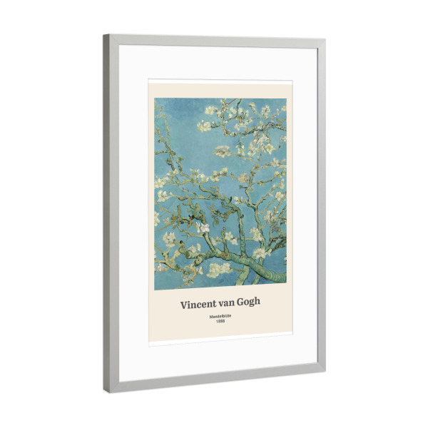 Poster mit Rahmen Silber "V. van Gogh - Mandelblüte" artboxONE - Natur,Floral