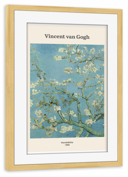 Poster mit Rahmen kiefer "Van Gogh - Mandelblüte" artboxONE - Natur,Floral