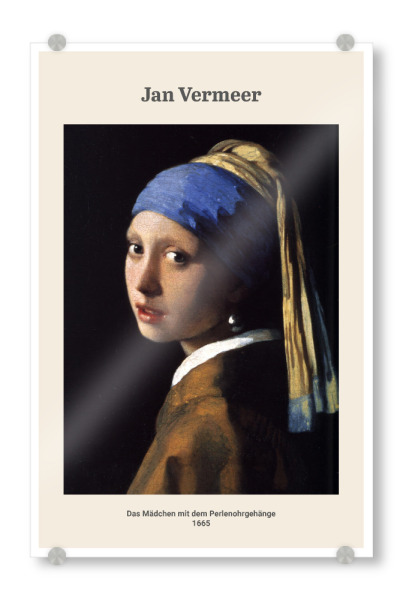 Acrylglasbild "Jan Vermeer - Mädchen" artboxONE - Menschen - Girl,Mädchen,Perlenohrringe,Jan,Vermeer,Kunst,Gemälde,Malerei,Woman,Frau
