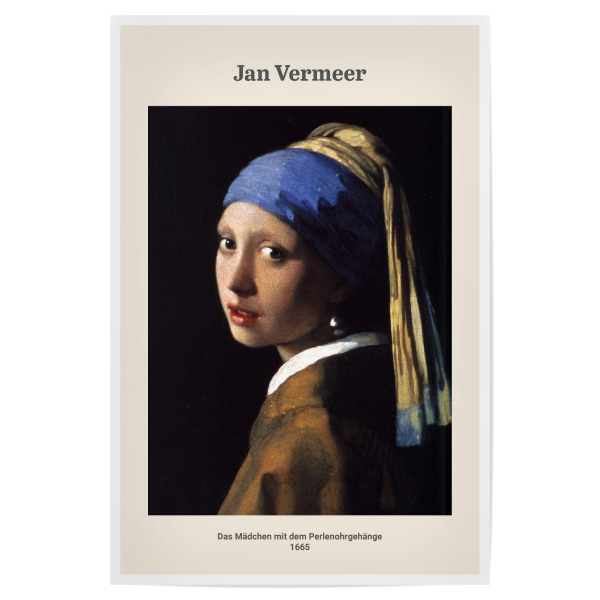Poster "Jan Vermeer - Mädchen" artboxONE - Menschen - Girl,Mädchen,Perlenohrringe,Jan,Vermeer,Kunst,Gemälde,Malerei,Woman,Frau