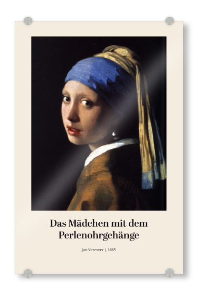 Acrylglasbild "Mädchen mit Perlenohrringen" artboxONE - Menschen - Girl,Mädchen,Perlenohrringe,Jan,Vermeer,Kunst,Gemälde,Malerei,Woman,Frau