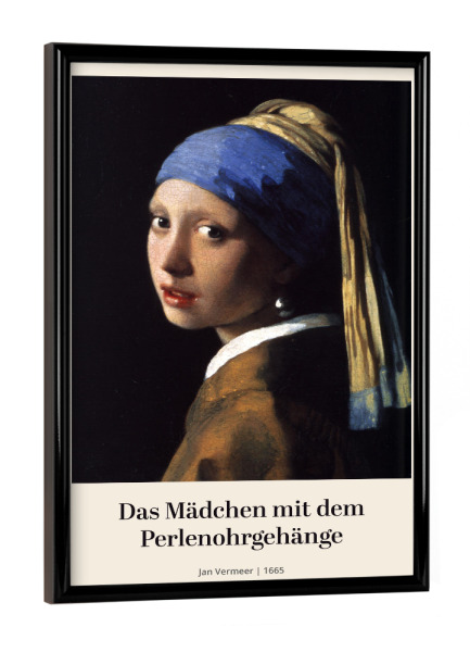 Poster mit schwarzem Rahmen "Mädchen mit Perlenohrringen" artboxONE - Menschen