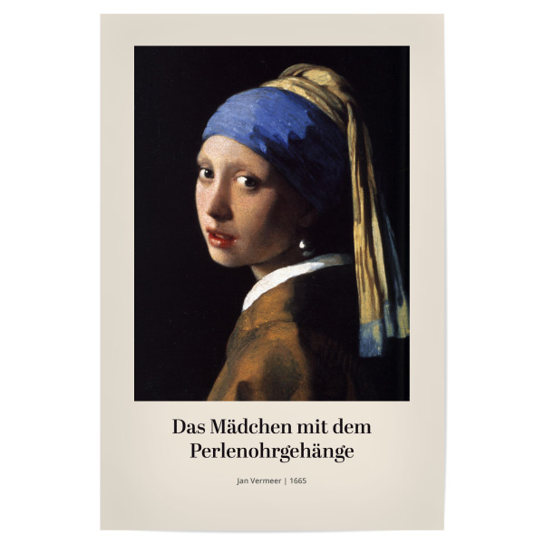 Poster 30x20 cm "Mädchen mit Perlenohrringen" artboxONE - Menschen - Girl,Mädchen,Perlenohrringe,Jan,Vermeer,Kunst,Gemälde,Malerei,Woman,Frau