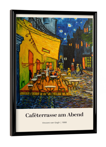 Poster mit schwarzem Rahmen "Cefeterasse am Abend - van Gogh" artboxONE - Städte,Reise,Essen & Trinken,Architektur