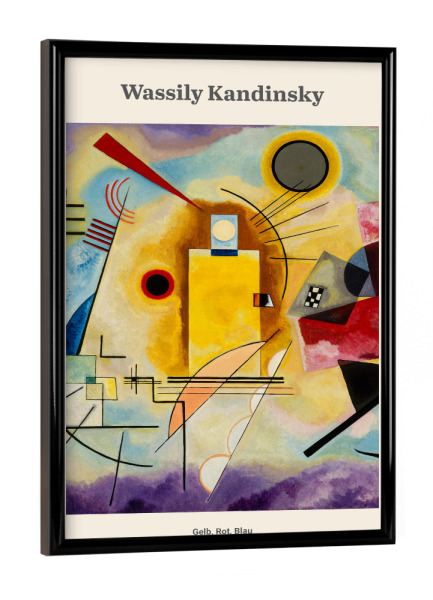 Poster mit schwarzem Rahmen "Gelb, Rot, Blau - Kandinsky" artboxONE - Abstrakt,Geometrie