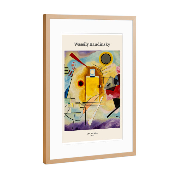 Poster mit Rahmen Kupfer "Gelb, Rot, Blau - Kandinsky" artboxONE - Abstrakt,Geometrie