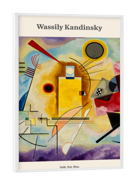 Poster mit weißem Rahmen "Gelb, Rot, Blau - Kandinsky" artboxONE - Abstrakt,Geometrie