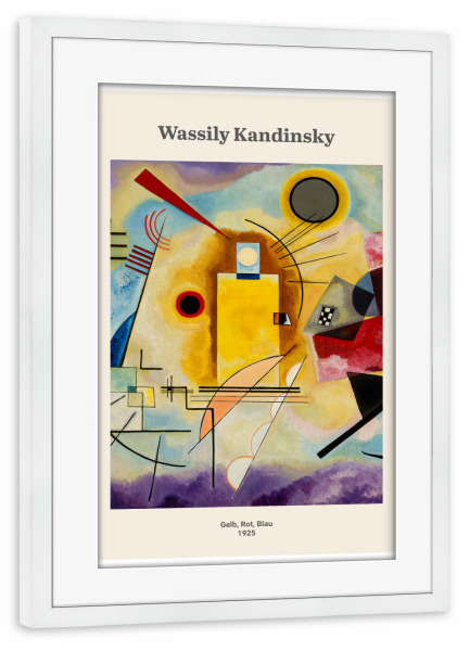 Poster mit Rahmen weiß "Gelb, Rot, Blau - Kandinsky" artboxONE - Abstrakt,Geometrie