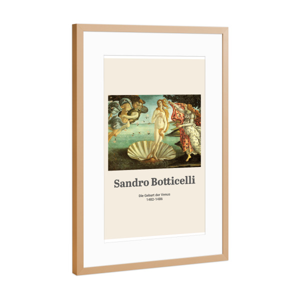 Poster mit Rahmen Kupfer "S. Botticelli - Geburt der Venus" artboxONE - Natur,Menschen,Fiktion